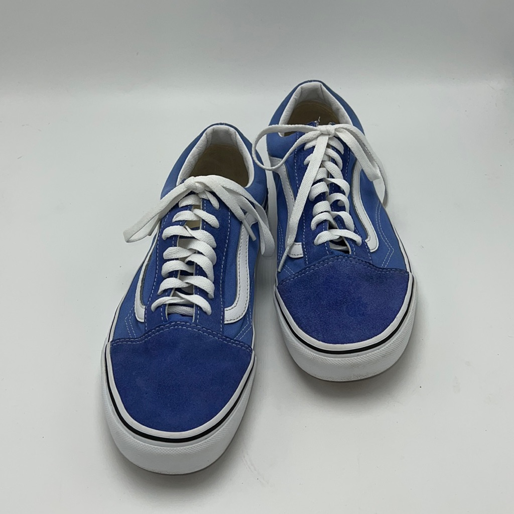 #S0052 Vans Blue & White Old Skool Suede Shoes | Size: Men: 9.0 Women: 10.5